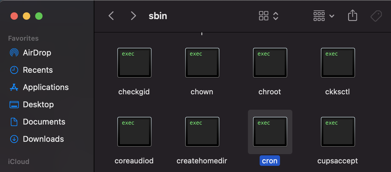 Drag cron to Full Disk access